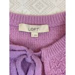 Loft  Lavender Size Small Tie Neck Sweater Puff Sleeve Soft Girl Cottagecore Photo 1