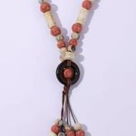 Bohemian Ethnic Style Ceramic Tassel Adjustable Necklace Sweater Chain Accessori Brown Photo 6
