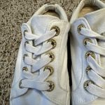 Lilly Pulitzer White Canvas Abigail Mule Sneaker Gold Pave Grommets Size 8 Photo 2