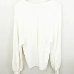 1. State | Ivory Cream V Neck Bubble Balloon Sleeve Ribbed Sweater | Size Large Photo 5