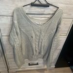 DEX Textured Distressed Gray Cable Knit Sweater Sz Large Photo 1