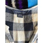 American Eagle Blue/White Plaid Buttons Tiered Long Sleeve Size S Flowy Ruffles Photo 6