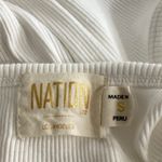 Nation Ltd Gigi White Rib Sleeveless Bow Tie-Strap Cami Camisole Tank Blouse Top Photo 7