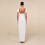 Lulus LULU’S Magnificent Impression White Square Neck Short Sleeve Maxi Dress Photo 3