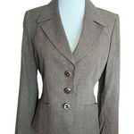 Caslon Womens Anthropologie Chocolate Brown Chain Detail Chic Blazer - Sz 8 Photo 0