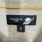 Fundamental Coast Linen Blend Short Sleeve Button Up Shirt Camp Top Beige Size S Tan Photo 4