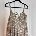 Rosegold Polka Dot Tiered Skinny Strap Maxi Dress Brown Photo 4