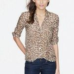 J.Crew prefect cheetah print silk cotton mix button down shirt brown 2 Photo 0