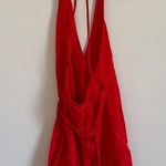 Free People Endless Summer Fine Lines Cotton Linen Wrap Dress in Red Size Medium Photo 5