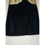 AJ Bari Black Gold Metallic Velvet Strapless Cocktail Party Dress 80s NWT Size 4 Photo 4