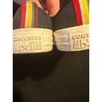 Converse  All Star Low Top Floral‎ Print Sneakers Black Gold Eyelets Photo 2