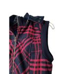 NIKIBIKI plaid zip up hooded black & red vest Sz L Photo 2