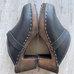Lotta from Stockholm Black Heeled Clog Shoes Sz 37 / US 7 Wooden Heel Photo 5
