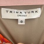 Trina Turk Chevron Mini Dress Bright Colorful Boho Retro Stretch V-Neck Size 8 Photo 5