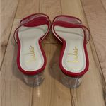 Lulus LULU’S JAE RED VINYL PEEP-TOE MULES Photo 2