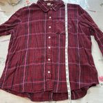 Gap Red Casual Button Down red and pink flannel Shirt Relaxed Fit size XL Photo 3