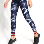 THE UPSIDE marine midi pant in indigo camo size‎ 8 Blue Photo 0