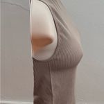 Gypsy + Jade Sleeveless Ribbed nylon tan high neck Top, size S/M Y2K preppy Photo 10