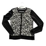 7th Avenue Black and Cream Floral Print Long Sleeve Cardigan Size S Photo 3