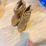 Top Moda  Brown Cutout stacked tan gladiator heels size 9 Photo 3