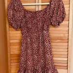 Altar'd State  Size XS short poof sleeve tie back babydoll dress Rust Photo 0