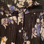 Miss Me  Garden Goddess Black Floral Semi Sheer Blouse Photo 3