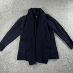 Mercer & Madison Cardigan Women Medium Italian Merino Wool Open Front Sweater‎ Blue Photo 0