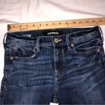 EXPRESS  Size 0R Stretch Repreve Ankle Legging Mid Rise Blue Distressed Raw Hem Photo 9