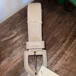 Liz Claiborne NWT Genuine Leather Textured Belt Women Large Taupe Gold Buckle Photo 5