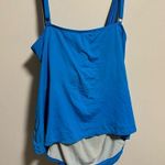 La Blanca Island Goddess Over The Shoulder Sweetheart Tankini Blue Plus Size 22W Photo 6
