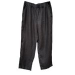 Quince  Black 100% European Linen Relaxed Fit Straight Leg Pants Women’s Medium Photo 1