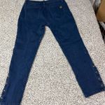 Michael Kors  Women's Size 4 Blue Izzy Skinny Lace-Up Jeans Dark Wash Photo 6