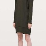 Lululemon  Cozy Instincts Dark Olive Green Dress Sz 10 Photo 0