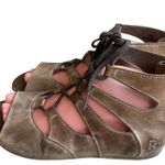 Roan Roan Winnie distressed leather gladiator sandals Taupe Leather Lace Up 7.5 Brown Photo 0