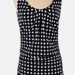 New York & Co. navy and white polka dot top size small Photo 0