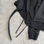 Athleta Retroterry Wrap Sweater Medium Black Cozy Side Tie Athleisure Ballet Photo 4