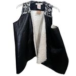 Flying Tomato  Black and White Faux Leather Vest with Sherpa Lining Photo 1