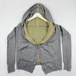 Lululemon Reversible Hooded Cardigan Gray Olive Green Knit Open Front Sz M READ Photo 0