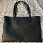 Vince Camuto Luck Tote in Black with Grey Stripe Photo 2