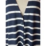 J.Jill  Jacket Women Small Navy Blue White Striped Jersey Knit One Button Preppy Photo 7
