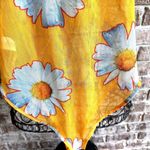 ZARA NWT   Sheer Yellow Golden Daisy Mesh Bodysuit Small  Snap Closure Fe… Photo 6