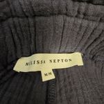 {M} Melissa Nepton Navy Gauze Linen Like Cropped Flowy Pant Blue Size M Photo 7