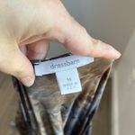 Dress Barn Y2K  V Neck Blue and Brown Cheetah Floral Print Blouse Size M Photo 5