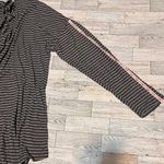 Eddie Bauer Pink Gray Striped V-neck Drop Shoulder Long Sleeve Top Women XL Photo 6