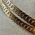 Gold tone long flat chain necklace Photo 2