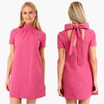 Staud Ilana Mini Bow Back Trapeze Dress Lollipop Pink Small Photo 2