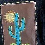 Susan Graver Vintage  1X XL Cardigan Sweater Western Boots Hat Cactus Horseshoe Photo 4