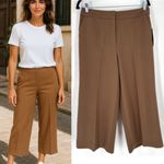 Worthington  NWT Women’s Wide‎ Leg Cropped Trouser Pants Size 8 Hi Rise Brown Photo 1