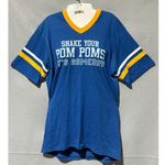 Augusta Sportswear Augusta Blue & Gold Gameday T-Shirt Shake your Pom Poms V-Neck Adult L Photo 0
