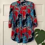 DazzleUp Tunic Top Swim Cover Up Paisley Patriotic‎ Print Beach Vacation Resort Red Photo 4